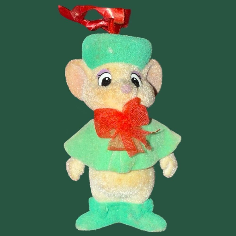 Vintage 1990 Disney Rescuers Miss Bianca Bernard Flock Christmas Ornaments B13 - Picture 2 of 15